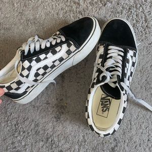 Checkered Lace Up Vans